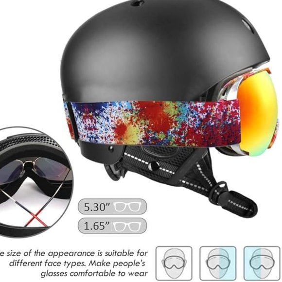 Ski goggles over glasses anti-fog UV400 protection - Picture 5 of 6